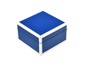 True Blue with White - Square Box