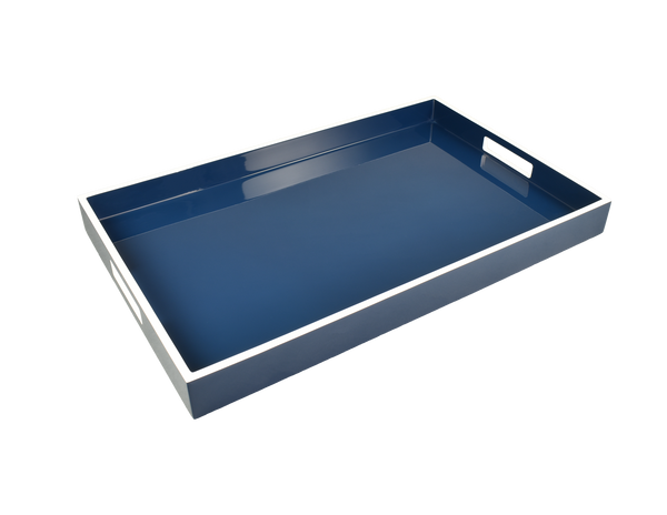 Navy Blue with White - Breakfast Tray - L-34NBWT