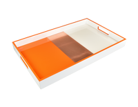 Orange, Copper with White - Breakfast Tray - L-34OCW