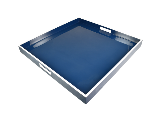 Navy Blue with White - Large Serving Tray - L-35NBWT