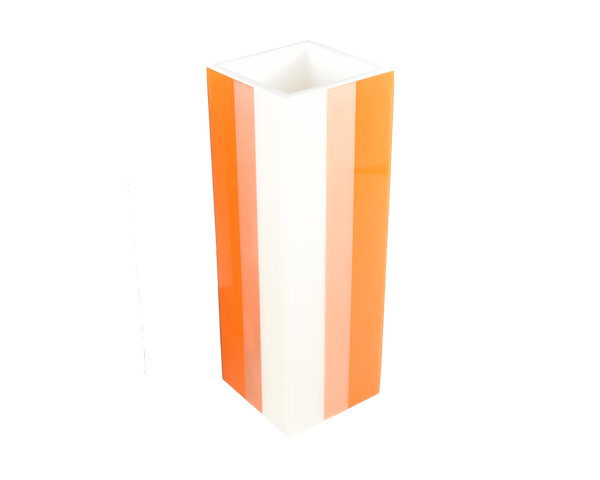 Orange Copper White - 12" Tall Flower Vase - L-40OCW