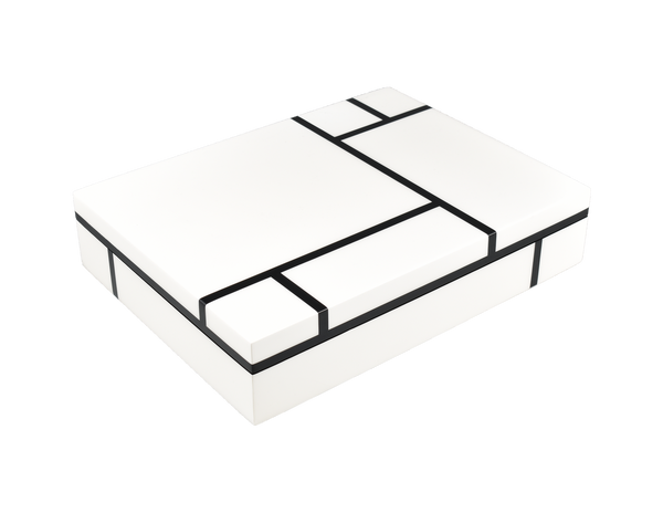 White Grid - Stationery Box - L-45WGrid