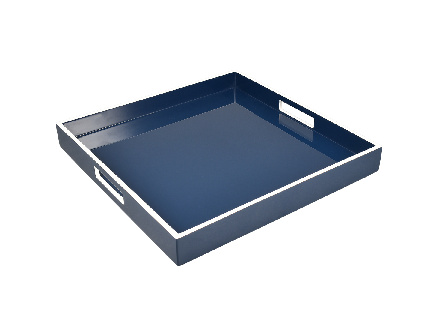Navy Blue with White - Square Serving Tray