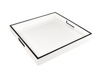 White with Black - 16" Serving Tray - L-48WBT