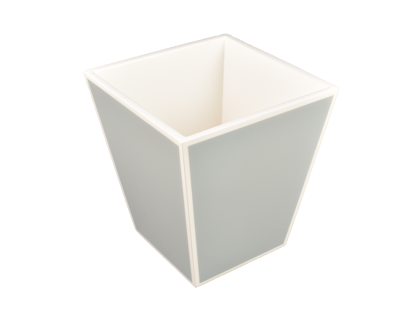 Cool Gray with White - Wastebasket