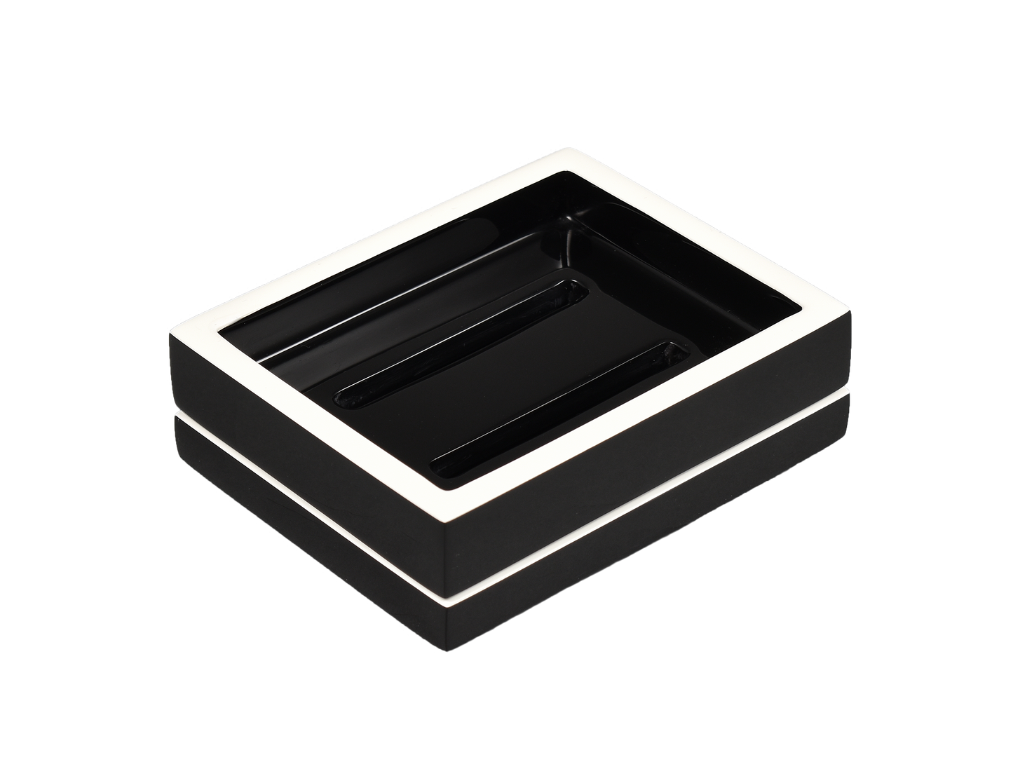 Black with White - Soap Dish