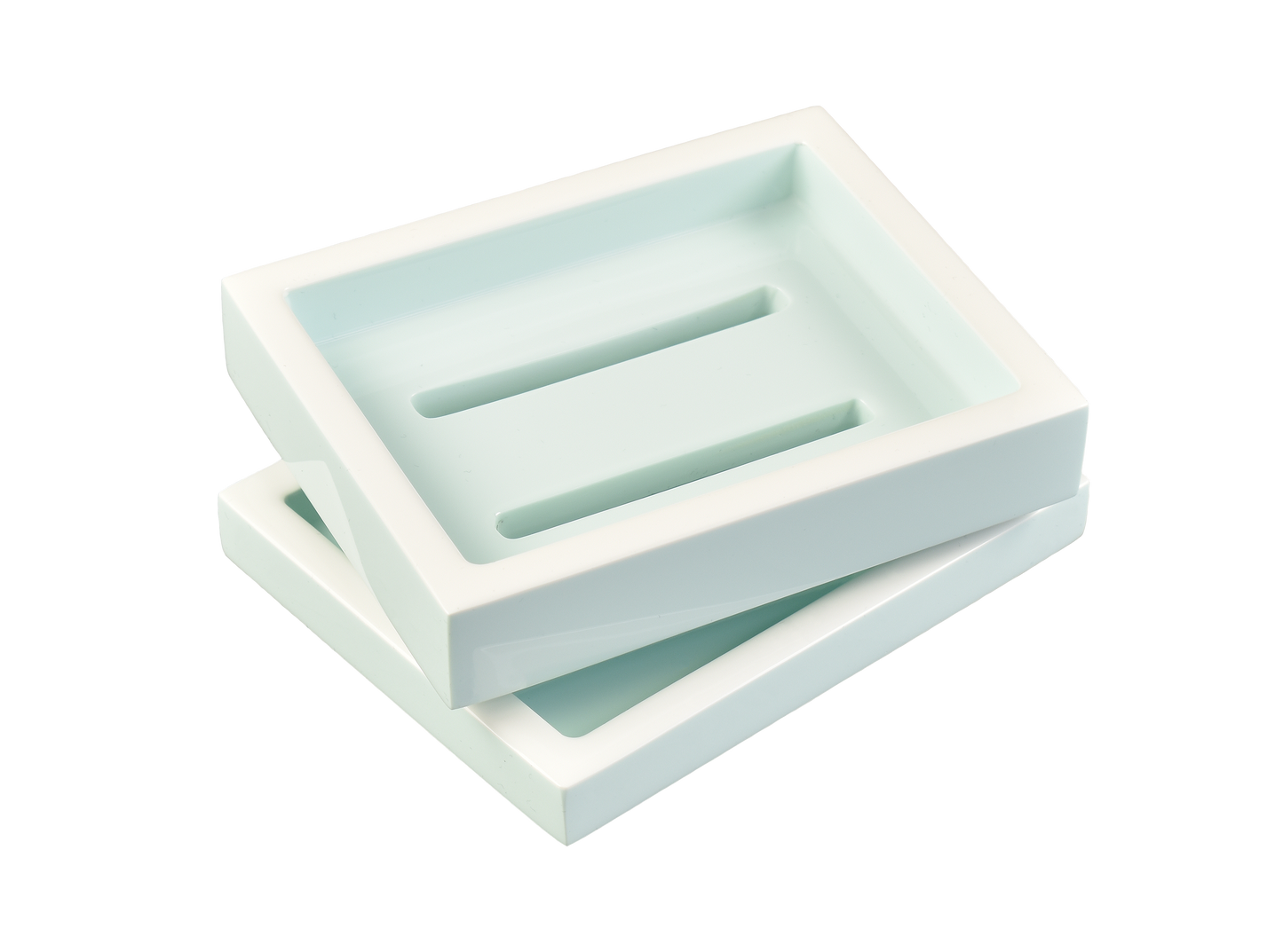 Duck Egg Blue with White - Soap Dish