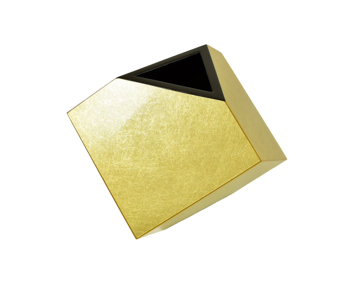 Shine Gold Leaf - 7" Cube Flower Vase - L-77SGL