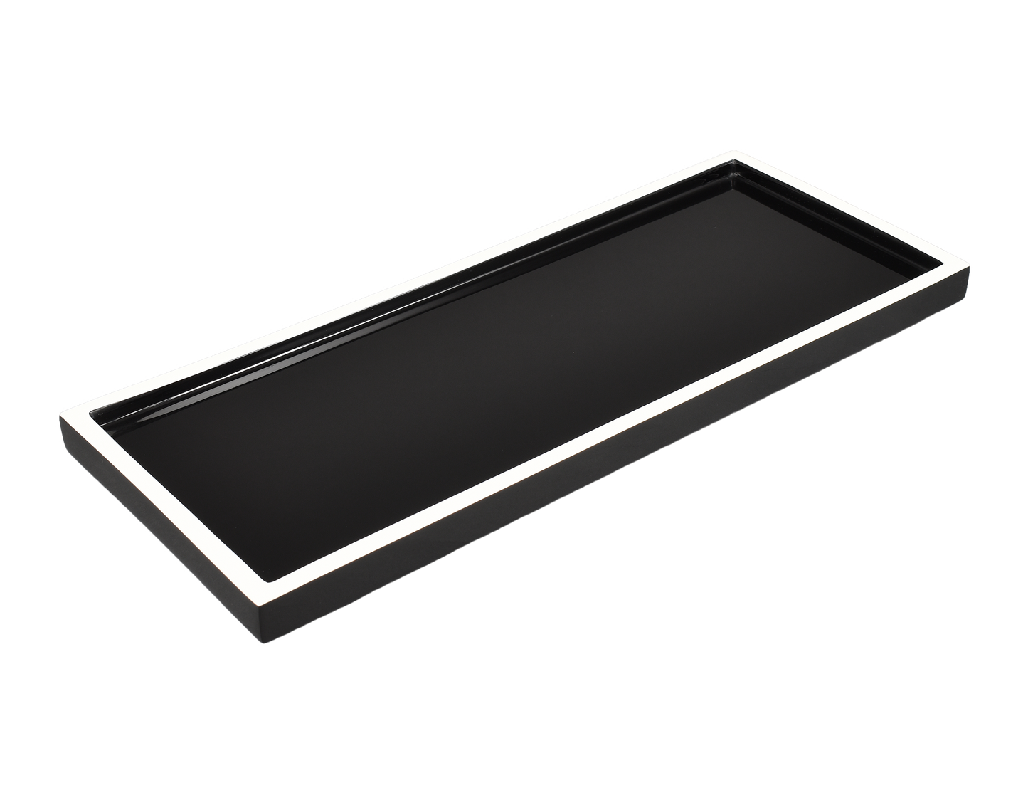 Black with White - Long Vanity Tray