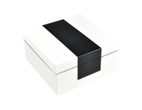 White with Black Center - Hinged Box - PL-101WB
