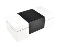 White and Black - Long Hinged Box - PL-105WB