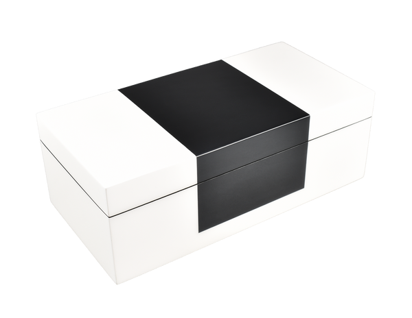 White and Black - Long Hinged Box - PL-105WB