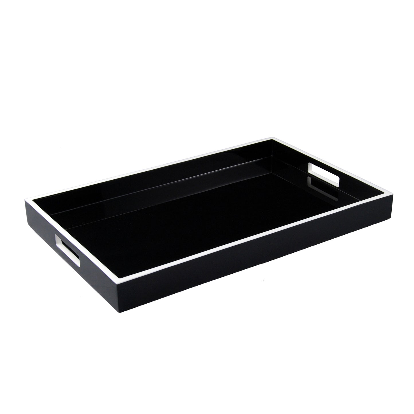 Black with White Trim - Breakfast Tray