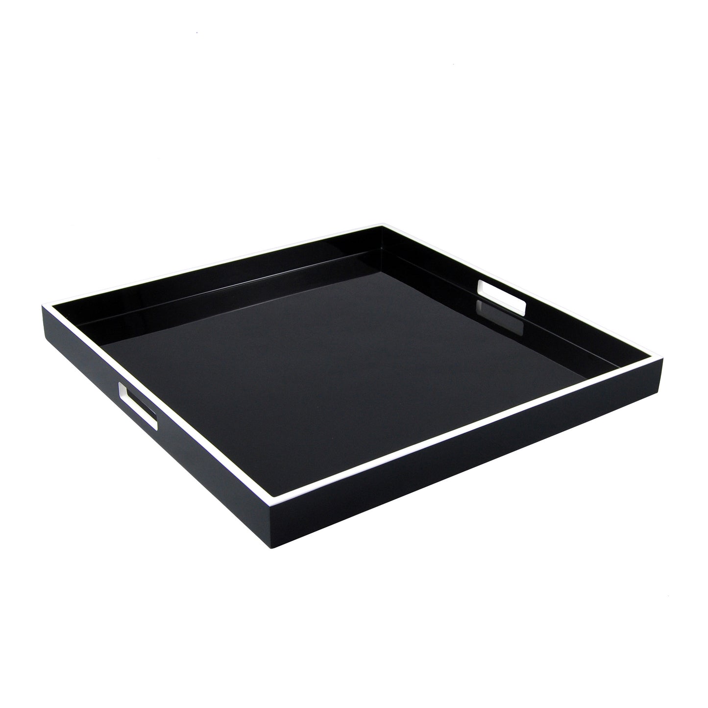 Black with White - Large Square Serving Tray