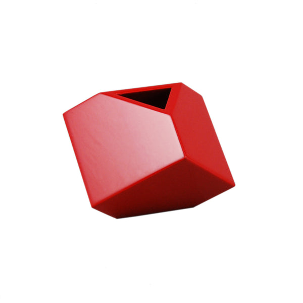 All Red 5" SQ Vase