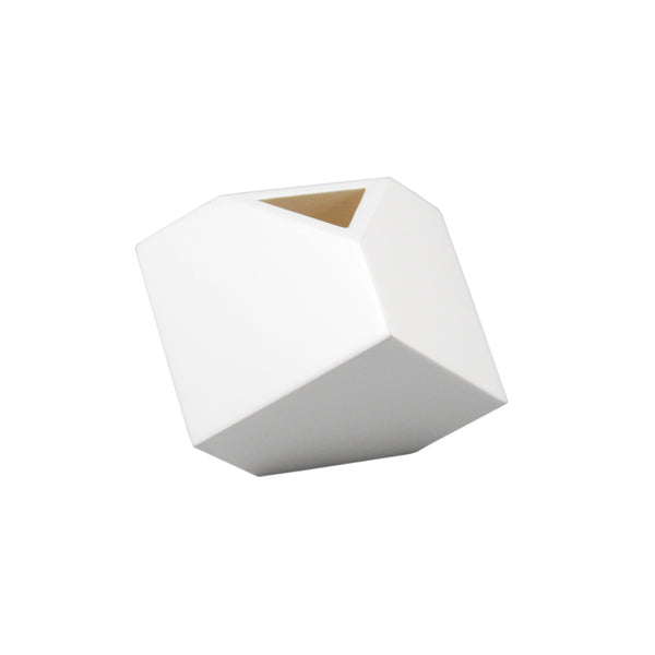 All White - Cube Vase - 5" SQ
